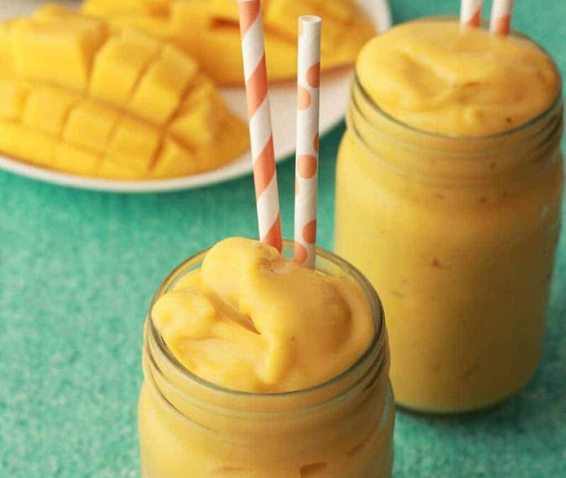 Batido refrescante de mango y avena
