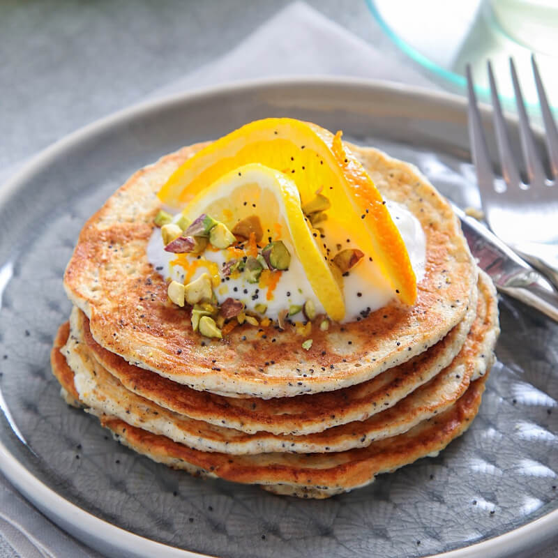 Pancakes de avena y naranja