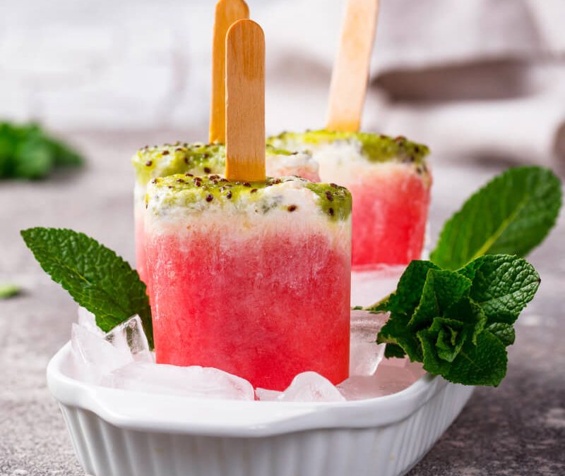 Helado de avena y sandía