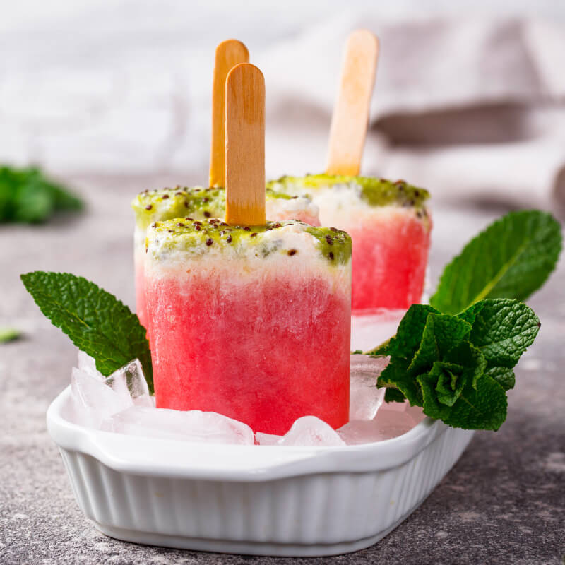 Helado de avena y sandía