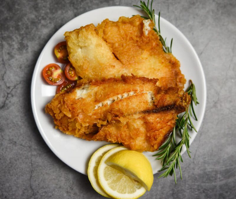 Pescado apanado con Avena